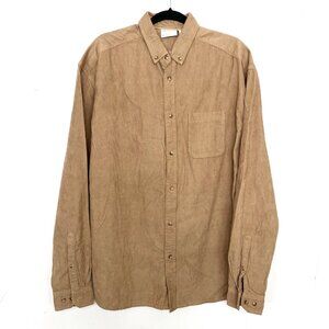 ASOS Design Corduroy Shirt Men's Medium Tall Tan Brown Button Down